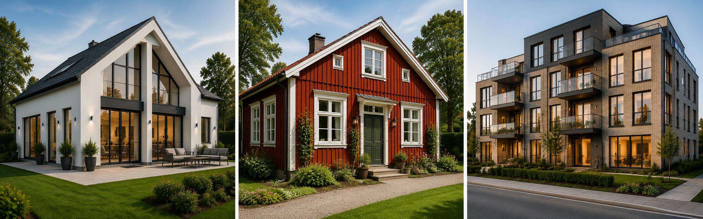 Vardagsrum med stora fönster
