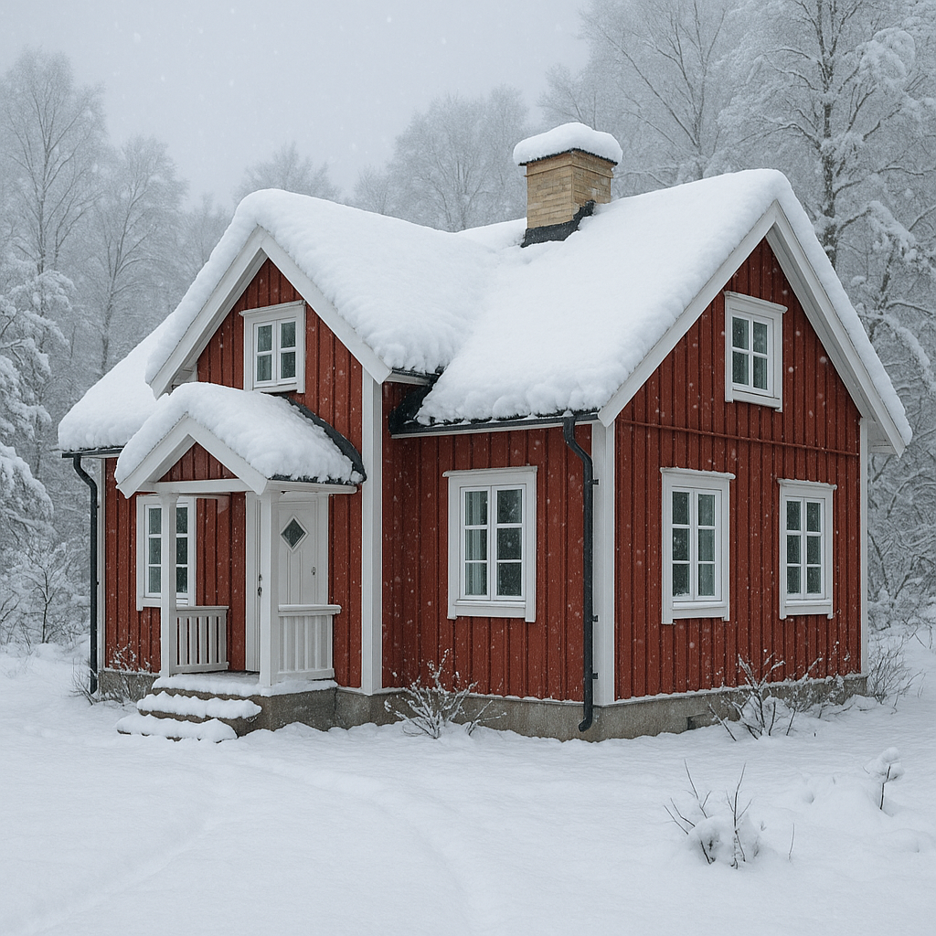 Hus på vintern